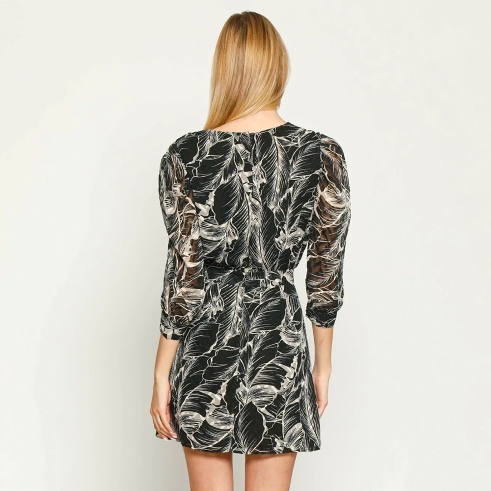 Walter Baker - Adriana Floral Print Dress - Black and White - Picture 3 of 10